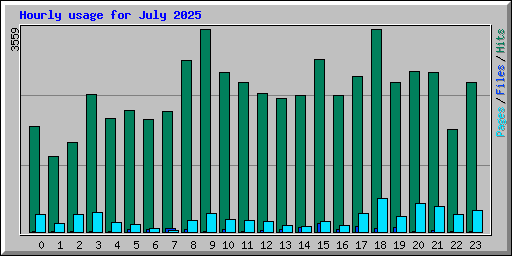 Hourly usage for July 2025