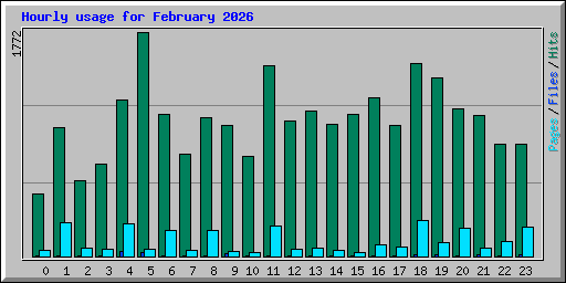 Hourly usage for February 2026